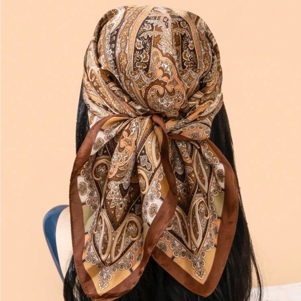 Elegant Brown and Tan Paisley Wrap